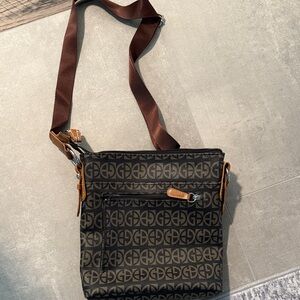 Dolce & Gabbana Black and Brown Logo Crossbody Bag